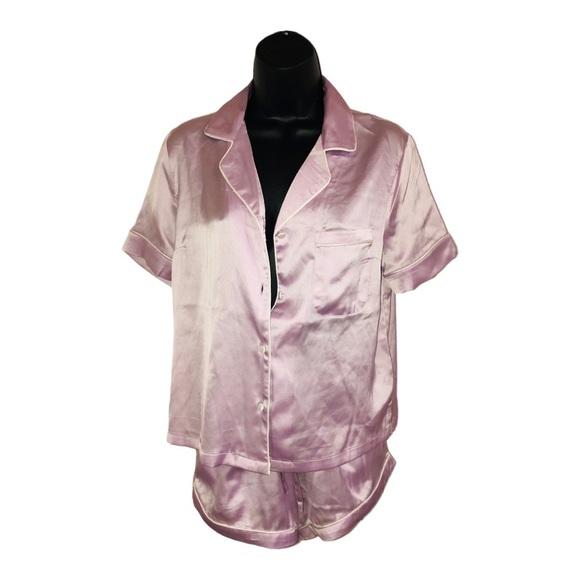 House of Harlow 1960 lavender lilac silk satin look pajama loungewear shorts set - Picture 10 of 14